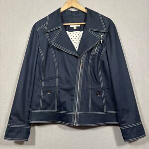 Conrad C Womens Jacket Size 14 Stretch Coastal Chic Minimalist Quiet Luxury